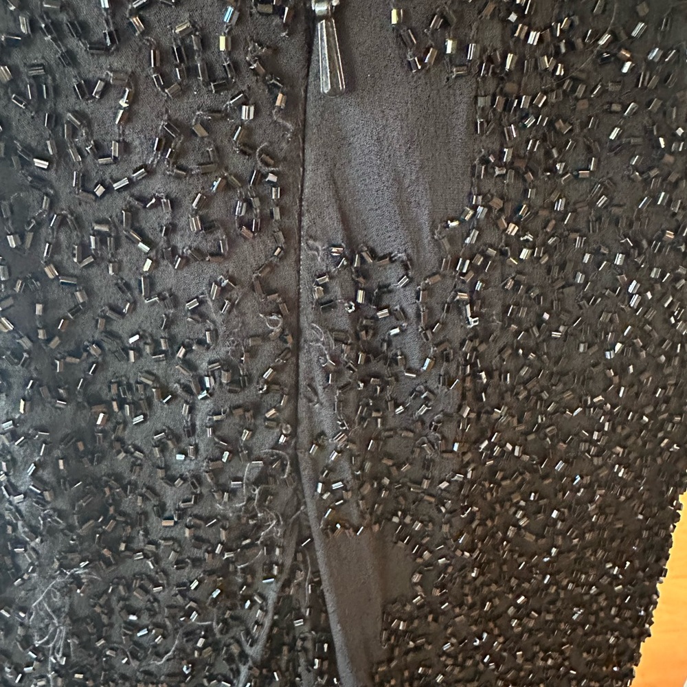 Scala Hand Beaded Black Floor Length Ball Gown Si… - image 5